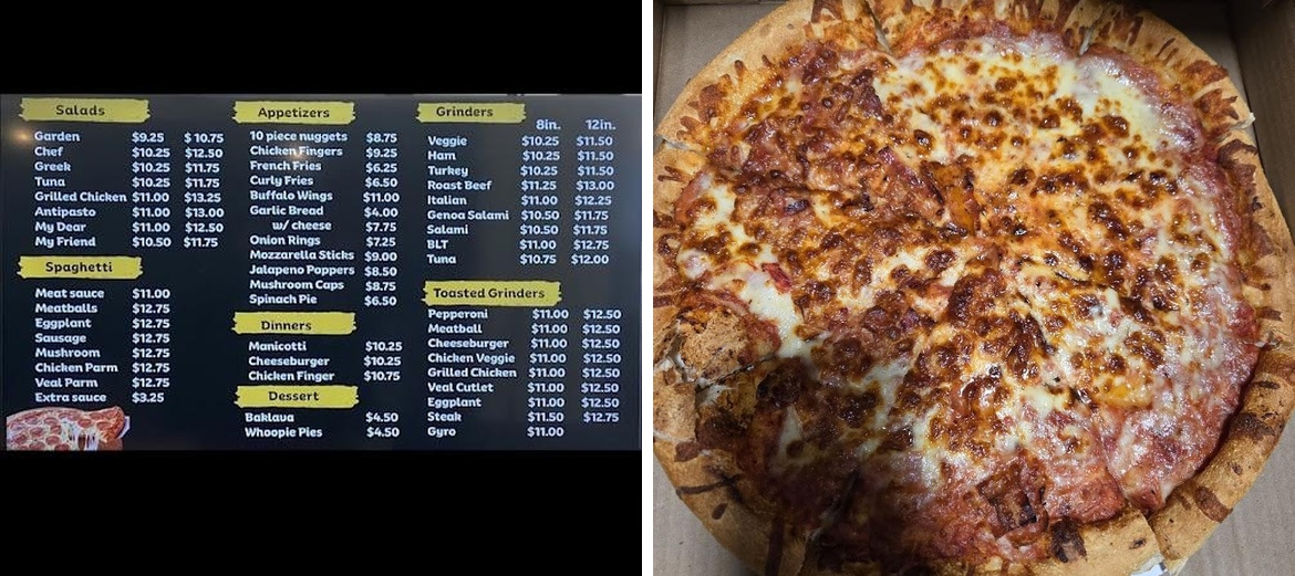 Pizza Down Under Menu