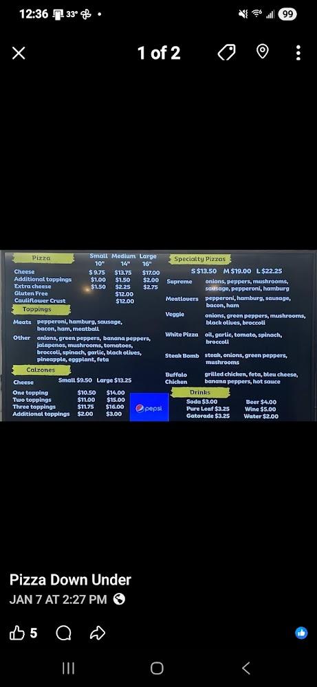 Pizza Down Under Menu image 2